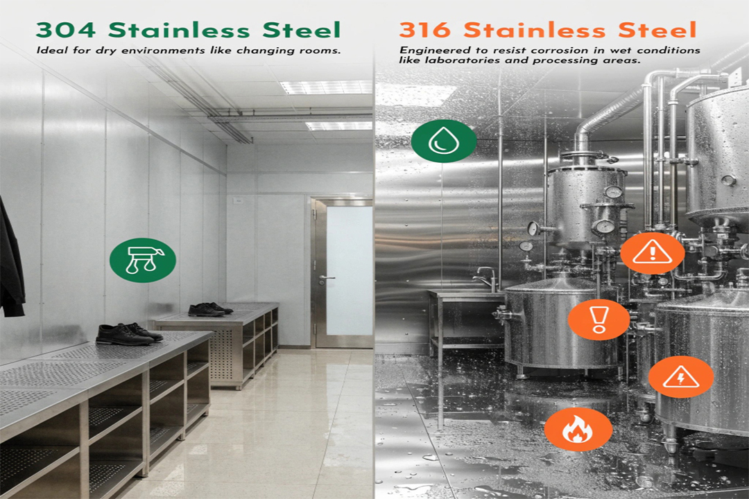 grade of stainless steel for cleanroom