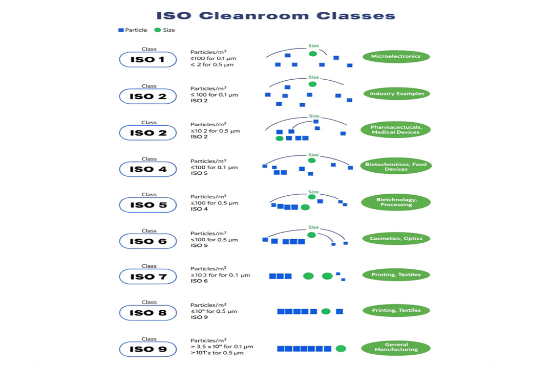 different classes of cleanrooms ISO standards